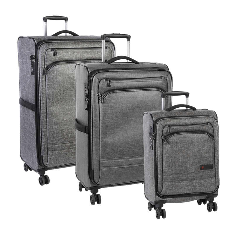Cellini Origin 3 Piece Set Slate Grey + FREE Large & medium Plastic luggage protector cover