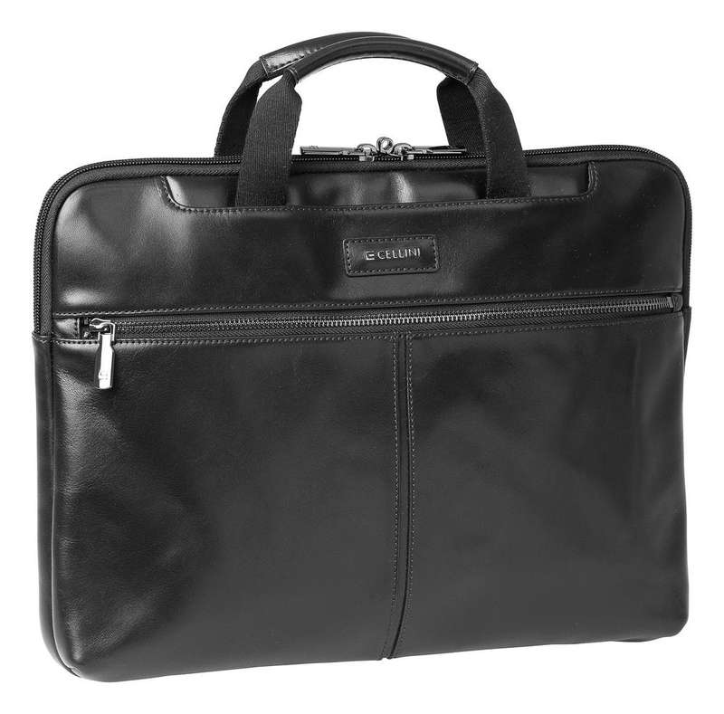 Cellini Infiniti Leather Laptop Bag Black