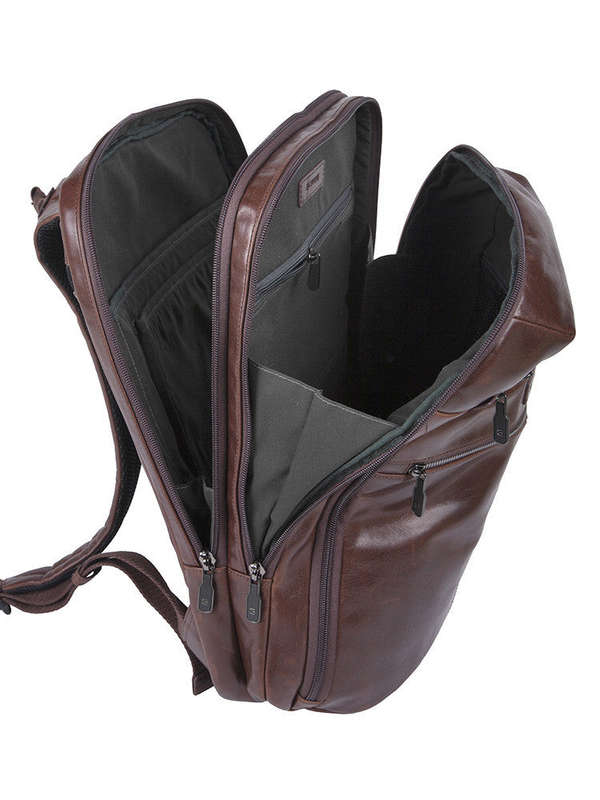 Cellini Infiniti Multipocket Leather Backpack Black