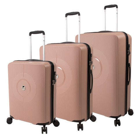 Paklite - Carbonite 3 Piece Trolley Case Spinner - Rose Gold