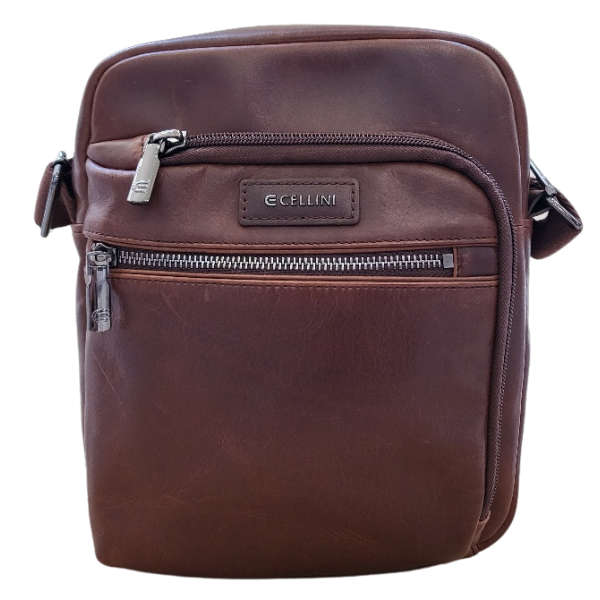 Cellini Infiniti Leather Crossbody Sling Brown