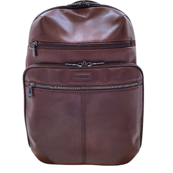 Cellini Infiniti Multipocket Leather Backpack Brown