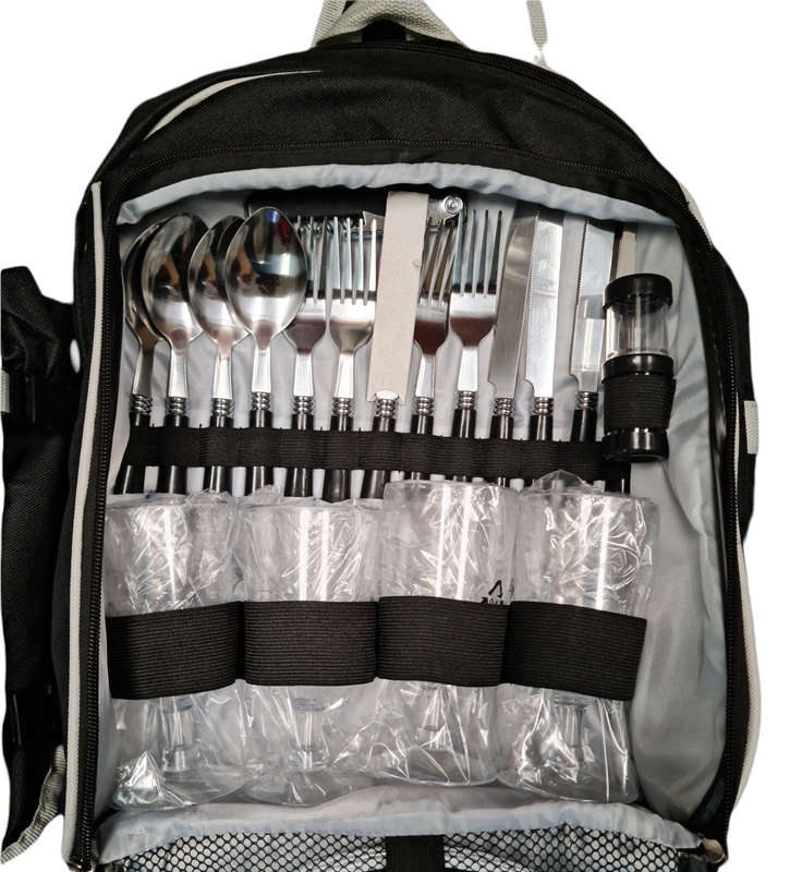 Picnic Cooler backpack with bottle holder black