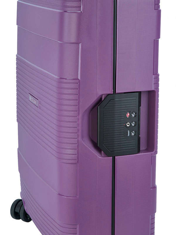 Cellini Safetech Medium 65cm 4 Wheel Trolley Case Plum