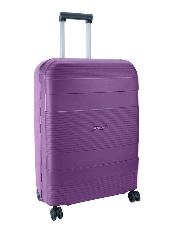 Cellini Safetech Medium 65cm 4 Wheel Trolley Case Plum