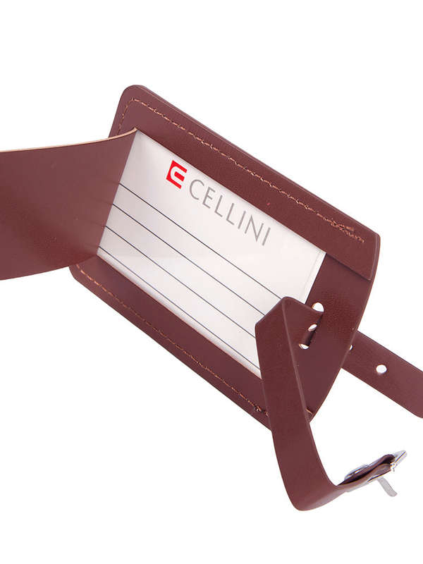 Cellini Pu Luggage Tag Brown