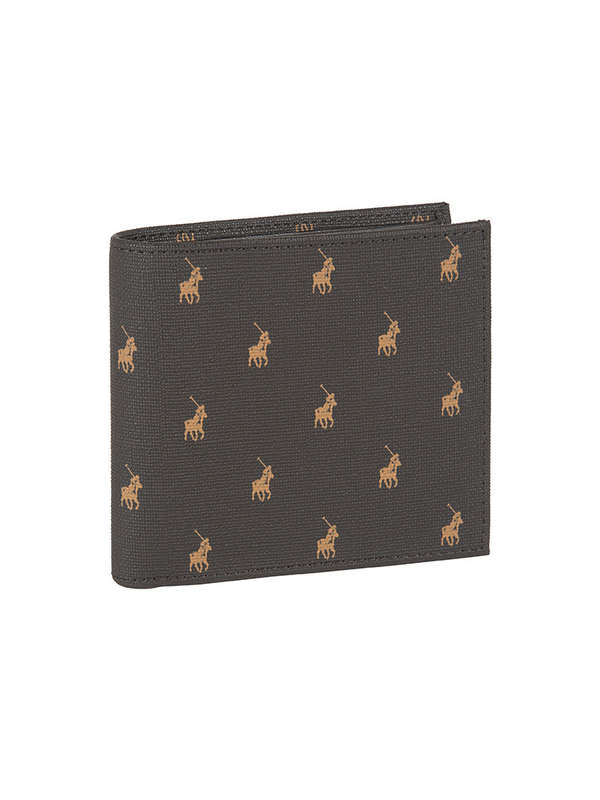 Polo Signature Billfold with Coin Section Brown