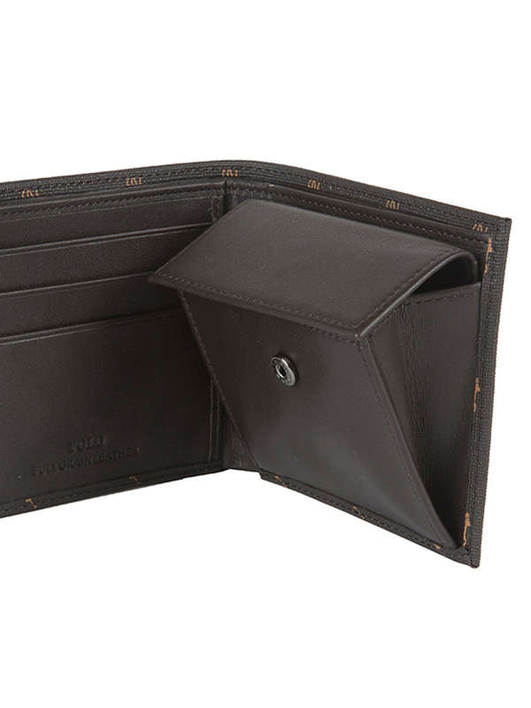Polo Signature Billfold with Coin Section Brown