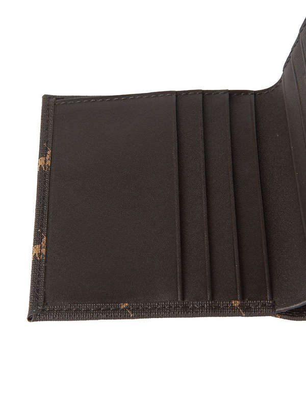 Polo Signature Credit Card Wallet Black Brown