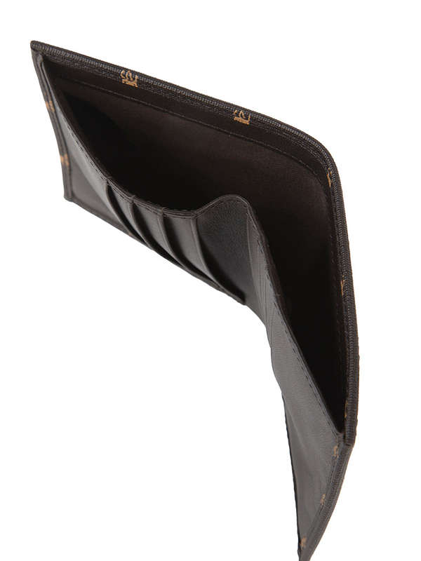 Polo Signature Credit Card Wallet Black Brown