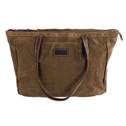 Troop London Heavy Wax Canvas Laptop Shopper | Olive