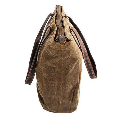 Troop London Heavy Wax Canvas Laptop Shopper | Olive