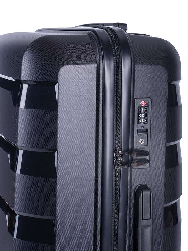 Voyager Pacific Medium 65cm Wheel Trolley Case Black