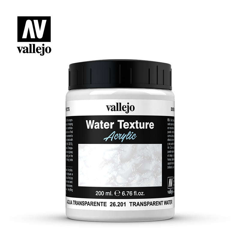 26.201 Water Textures 201-200ml Transparent Water (Colorless) - Vallejo Diorama Effects