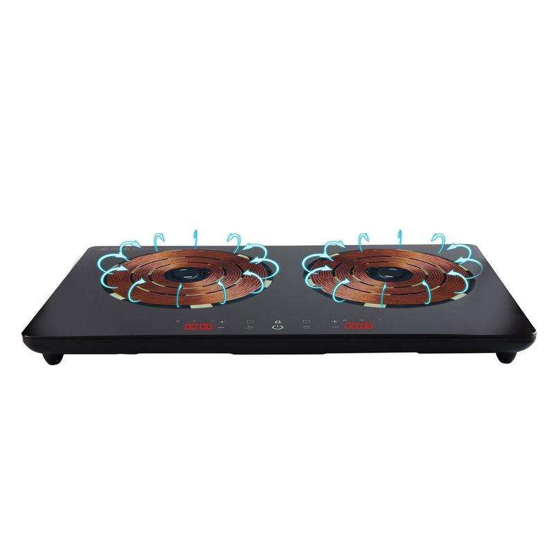 Mellerware Pack 10 Piece Black Induction Cooker And Pot Set 3000W "Capri"