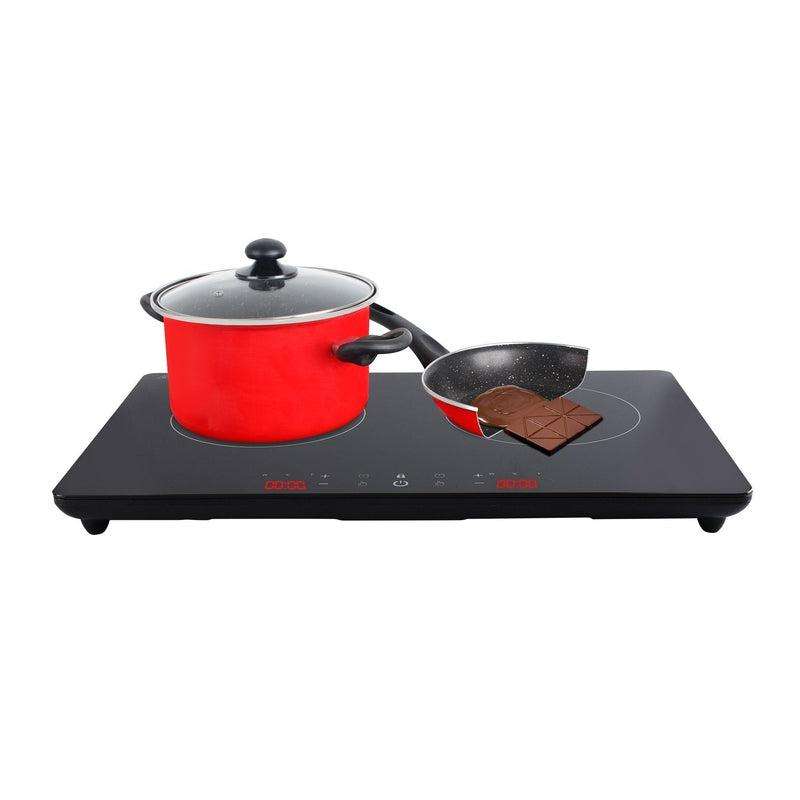 Mellerware Pack 10 Piece Black Induction Cooker And Pot Set 3000W "Capri"