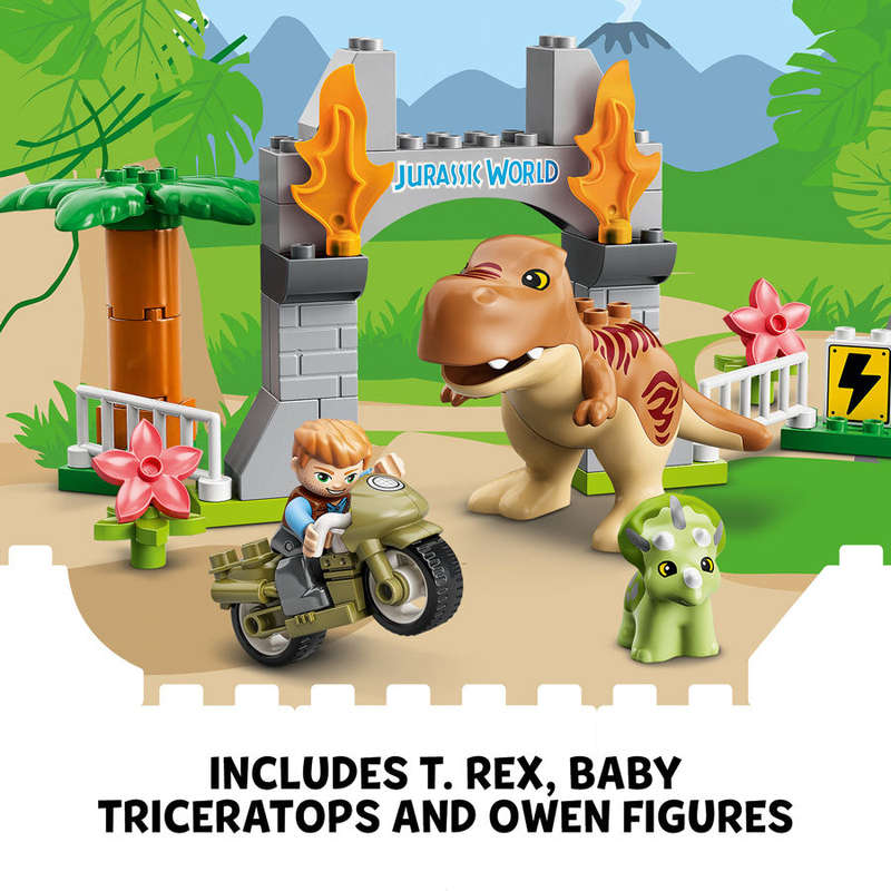 LEGO DUPLO Jurassic World T. rex and Triceratops Dinosaur Breakout 10939