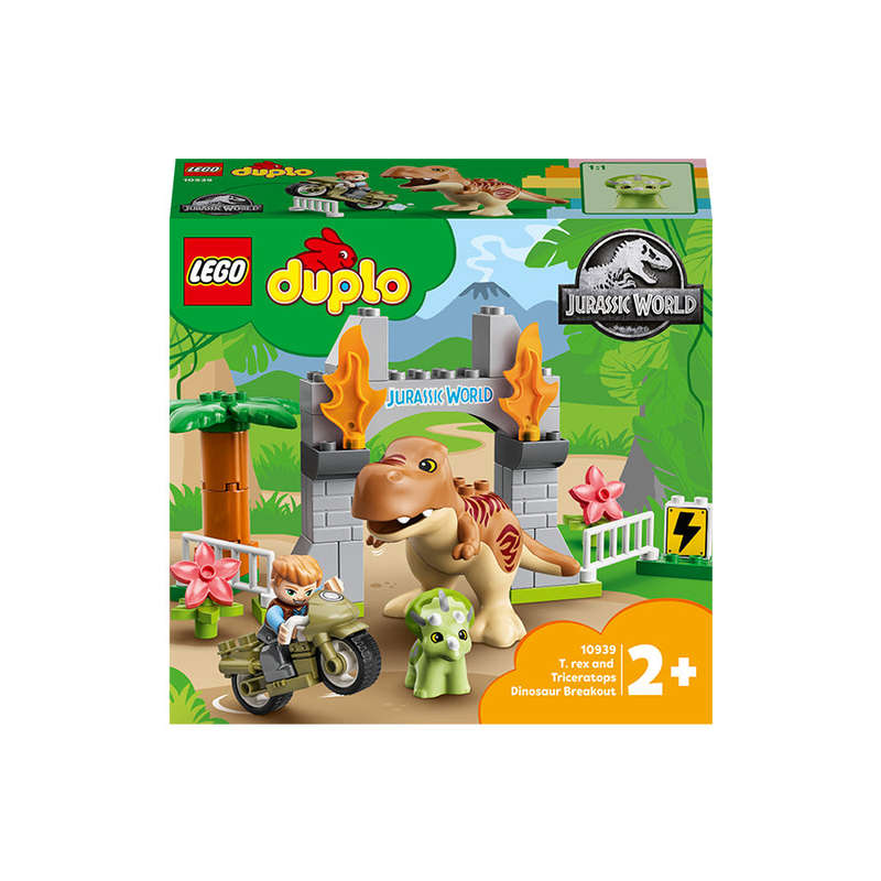 LEGO DUPLO Jurassic World T. rex and Triceratops Dinosaur Breakout 10939