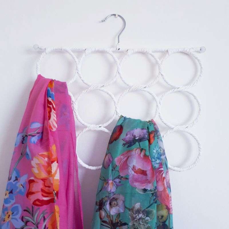 white scarf hanger