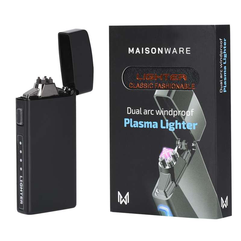 Maisonware Double Arc Plasma Electric Flameless USB Windproof Lighter