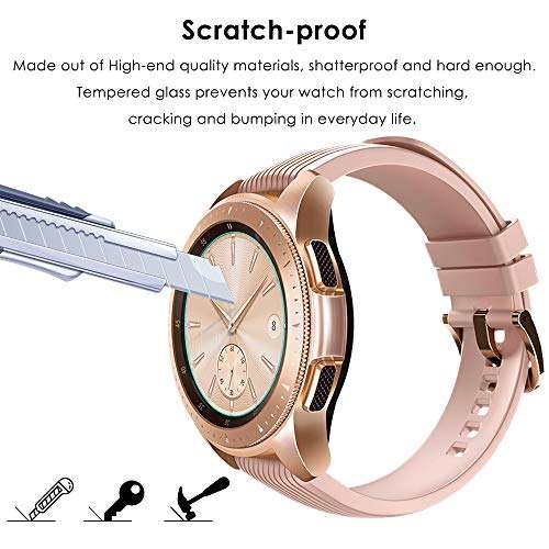 CAVN Samsung Galaxy Watch 42mm Screen Protector, [4 Packs] Waterproof Tempered Glass Screen Prote...
