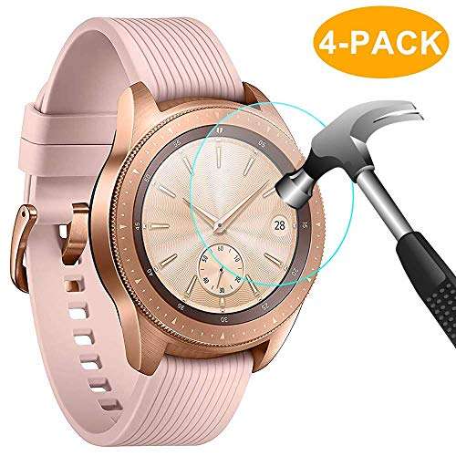 CAVN Samsung Galaxy Watch 42mm Screen Protector, [4 Packs] Waterproof Tempered Glass Screen Prote...