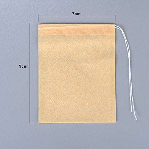 200 Pack Tea Filter Bags Disposable Teabags Natural Unbleached Paper Infuser Drawstring Empty Bag...