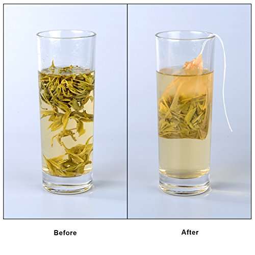200 Pack Tea Filter Bags Disposable Teabags Natural Unbleached Paper Infuser Drawstring Empty Bag...