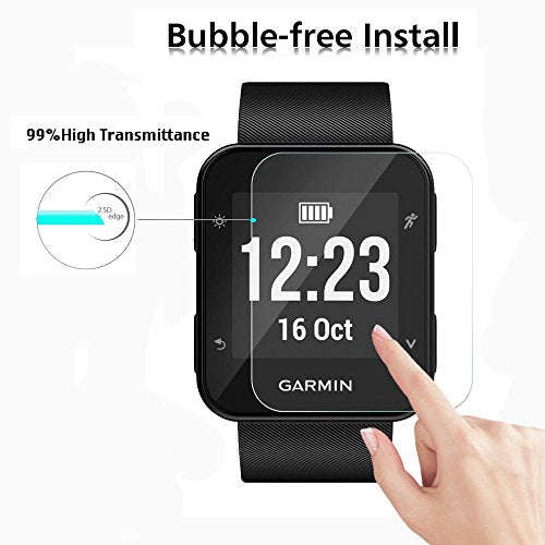 AKWOX (Pack of 4) Tempered Glass Screen Protector for Garmin Forerunner 35 GPS Running Watch, [0....