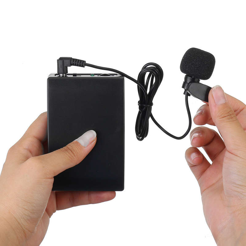 Mini Wireless Cordless Clip-on Lapel Tie Microphone Mic Transmitter Set for Teacher Lecturer Office