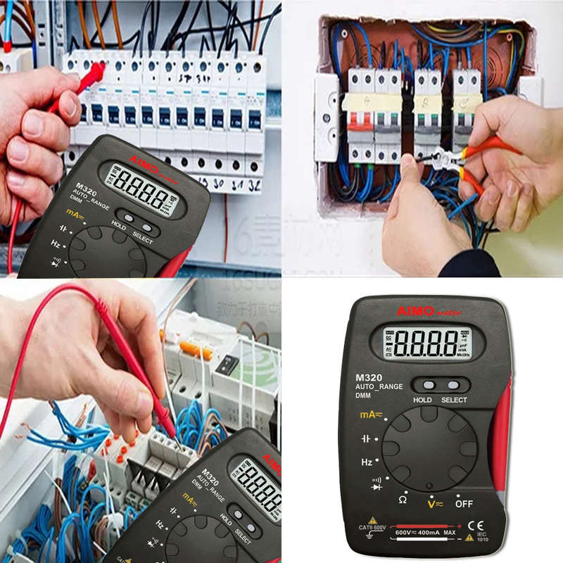 M320 Digital Multimeter DMM Auto Range 4000 Counts Ammeter Voltmeter Ohmmeter with Capacitanc