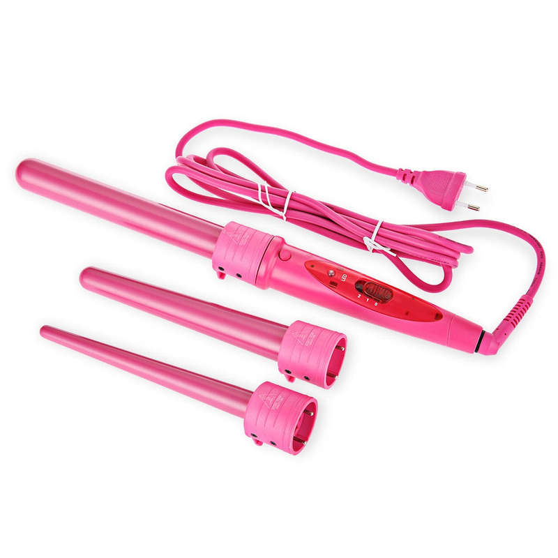 Curling Wand Interchangeable 3 Parts Clip Iron Hair Curler Set
