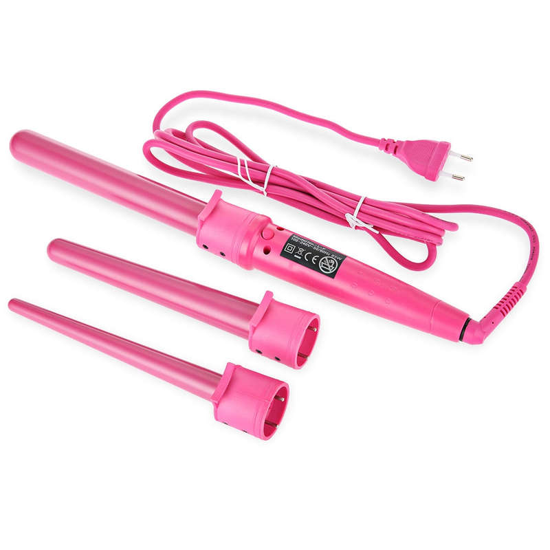 Curling Wand Interchangeable 3 Parts Clip Iron Hair Curler Set