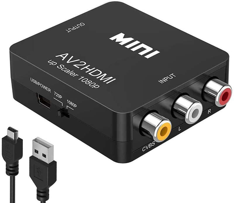 RCA to HDMI Converter, Amtake 1080P RCA Composite CVBS AV to HDMI Video Audio Converter Adapter
