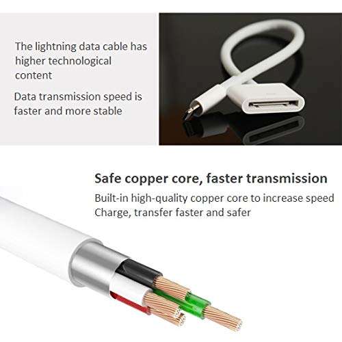 Lightning to 30-Pin Adapter 8-Pin to 30-Pin Charge and Sync Cable Adapter Converter