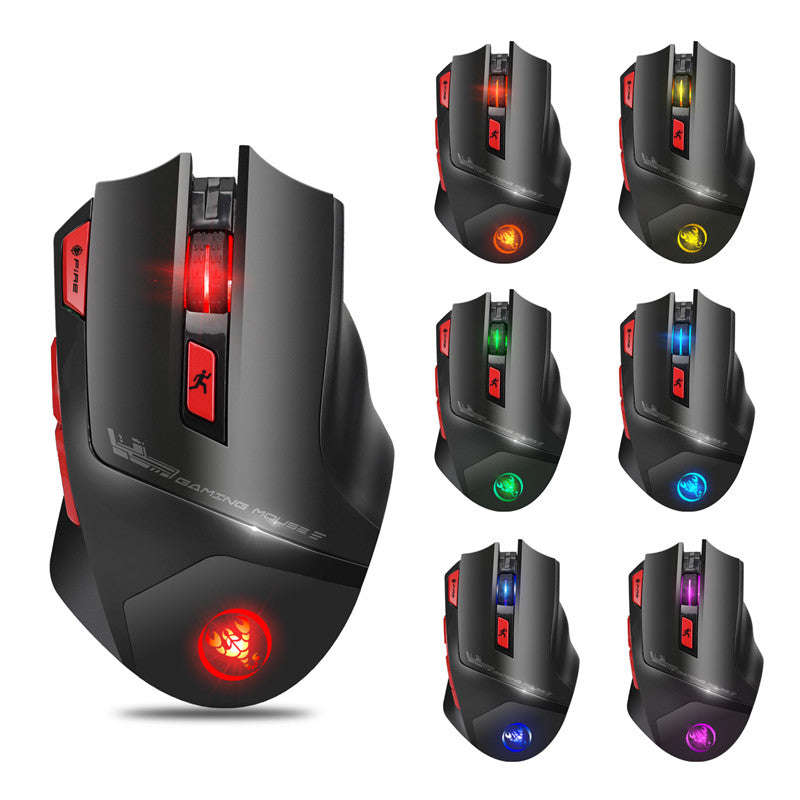 HXSJ T88 4800DPI Adjustable 2.4GHz Wireless Rechargeable Ergonomics Optical Mouse Gaming Mous