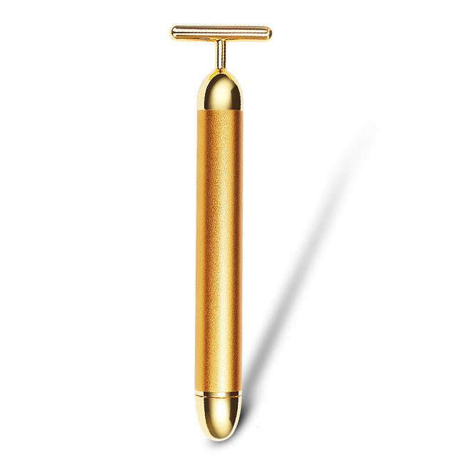 Beauty Bar 24K Golden Pulse Electric Facial Massager T-Shape Anti-wrinkle Vibration Face Mass
