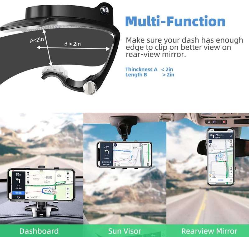 Car Phone Mount, Cell Phone Holder for Car
