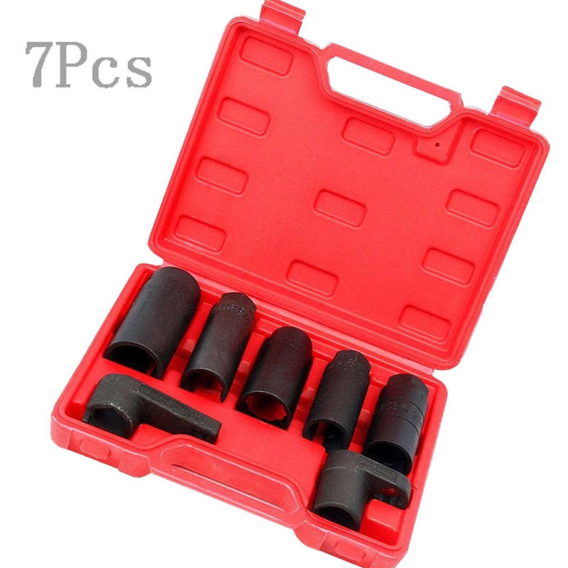 7 Pieces O2 Oxygen Sensor Socket Set Kit 22Mm (7/8") 27Mm 29Mm for All Vehicle O2 Removal Ins