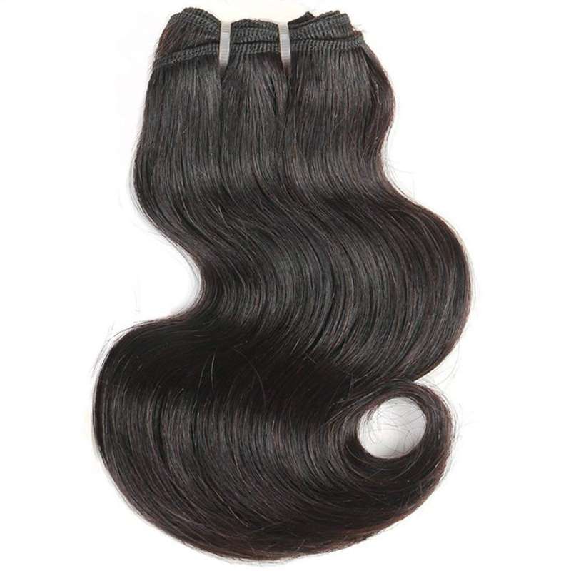 Brazilian Body Wave Bundles with Closure Short 8 Inch 8A Unprocessed 100 Virgin Human Hair W... - 8"