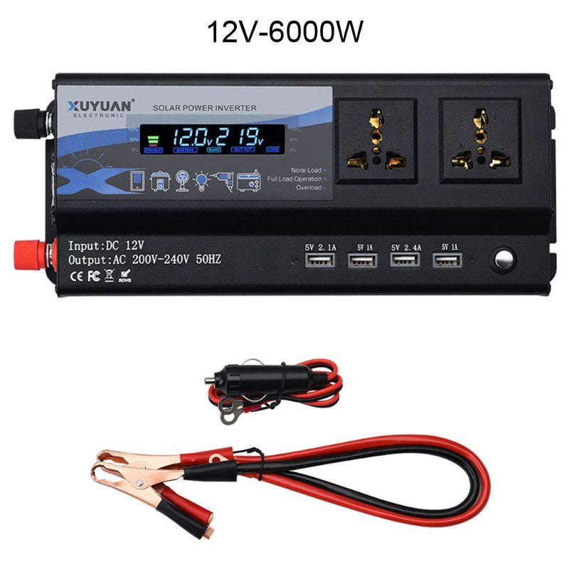 12V/24V DC to 220V AC Sine Wave Home Car Power Inverter Frequency Converter