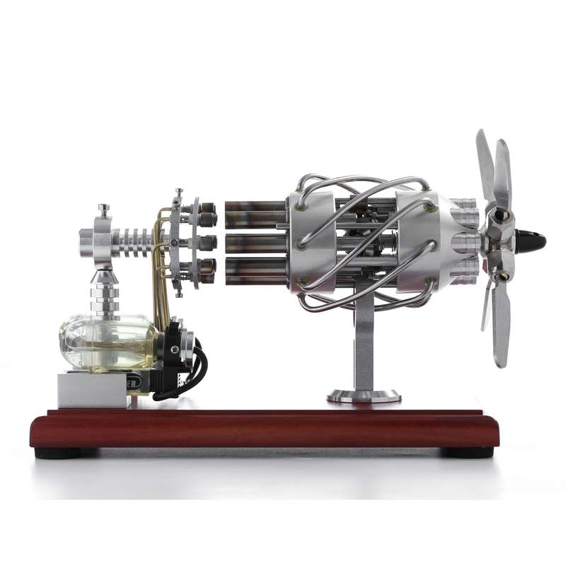 Newest Version 16 Cylinder Dual Fuel Bottle Hot Air Motor Generator Creative Stirling Engine