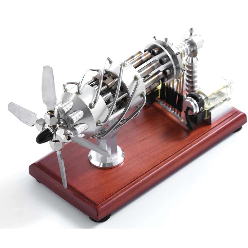 Newest Version 16 Cylinder Dual Fuel Bottle Hot Air Motor Generator Creative Stirling Engine