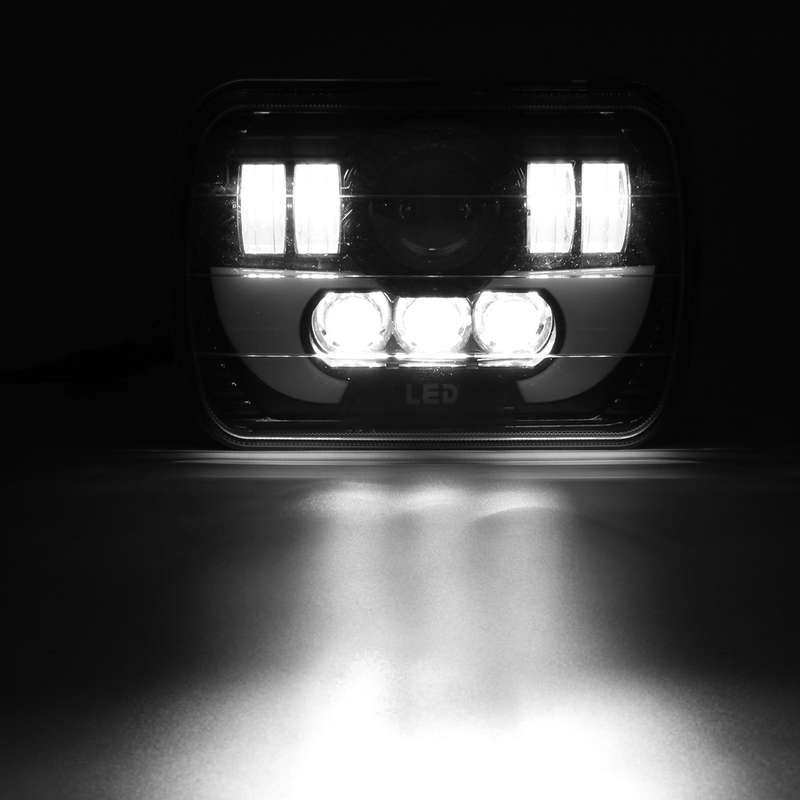 7x5Inch H4 Hi/low Beam Square LED Headlights Lamp DRL Light for Jeep YJ XJ Truck