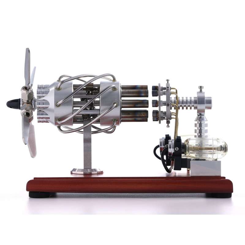 Newest Version 16 Cylinder Dual Fuel Bottle Hot Air Motor Generator Creative Stirling Engine