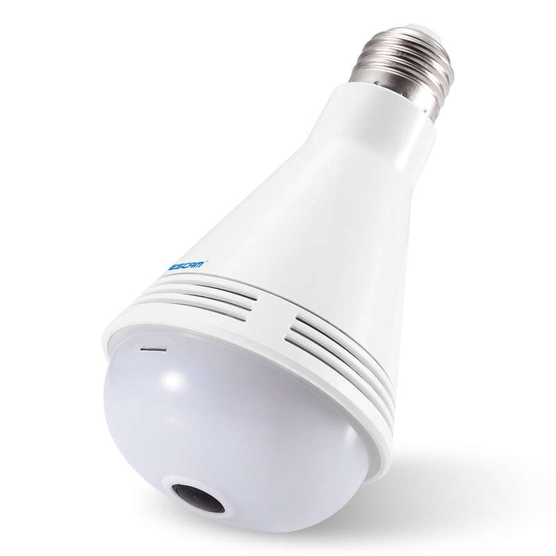ESCAM QP137 IP Camera WiFi 2MP HD 1080P 360 Degree Panoramic Bluetooth Speaker Bulb Security