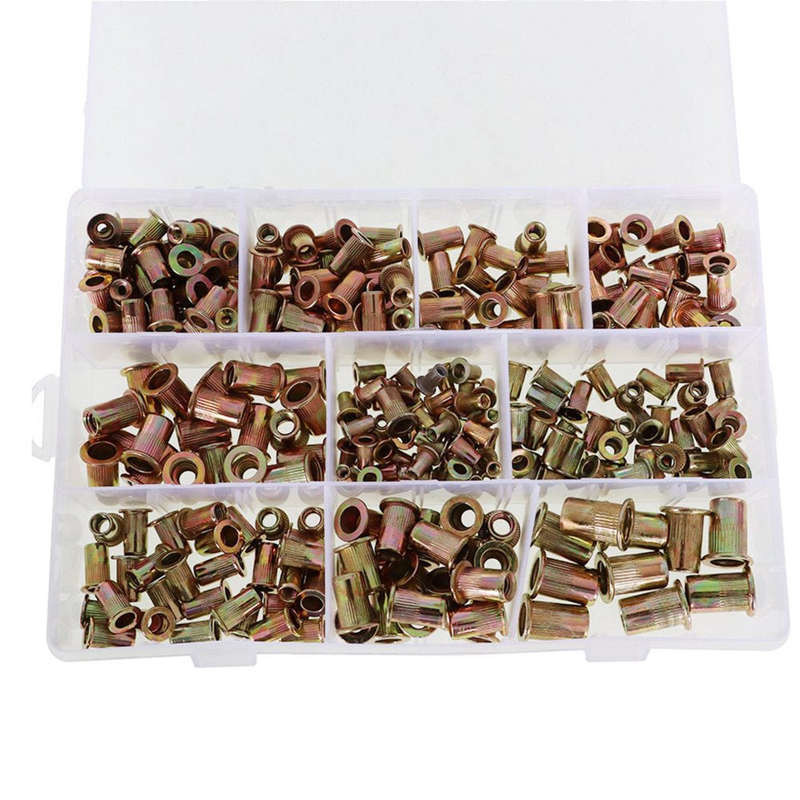 SAE & Metric Rivet Nuts UNC Nutserts Rivnut Assortment Kit (300 Pcs)