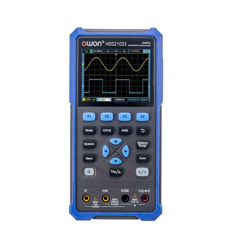 OWON HDS2102S 3 in 1 Handheld Digital Oscilloscope Multimeter Waveform Generator 100MHz 500MS