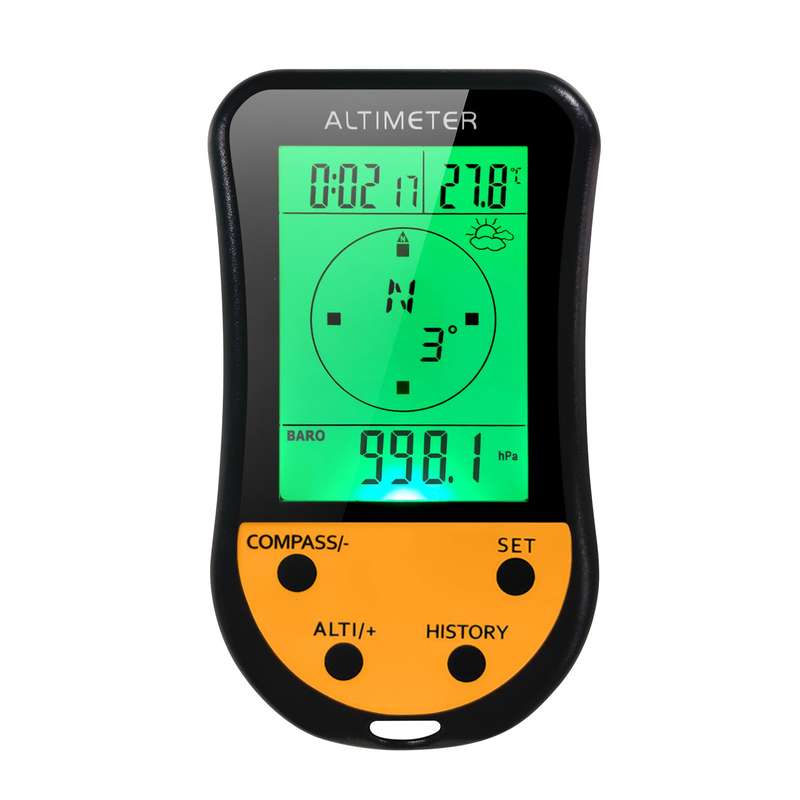 Electronic Digital Altimeter 8 in 1 Multifunction LCD Backlight Mini Altimeter Barometer Comp