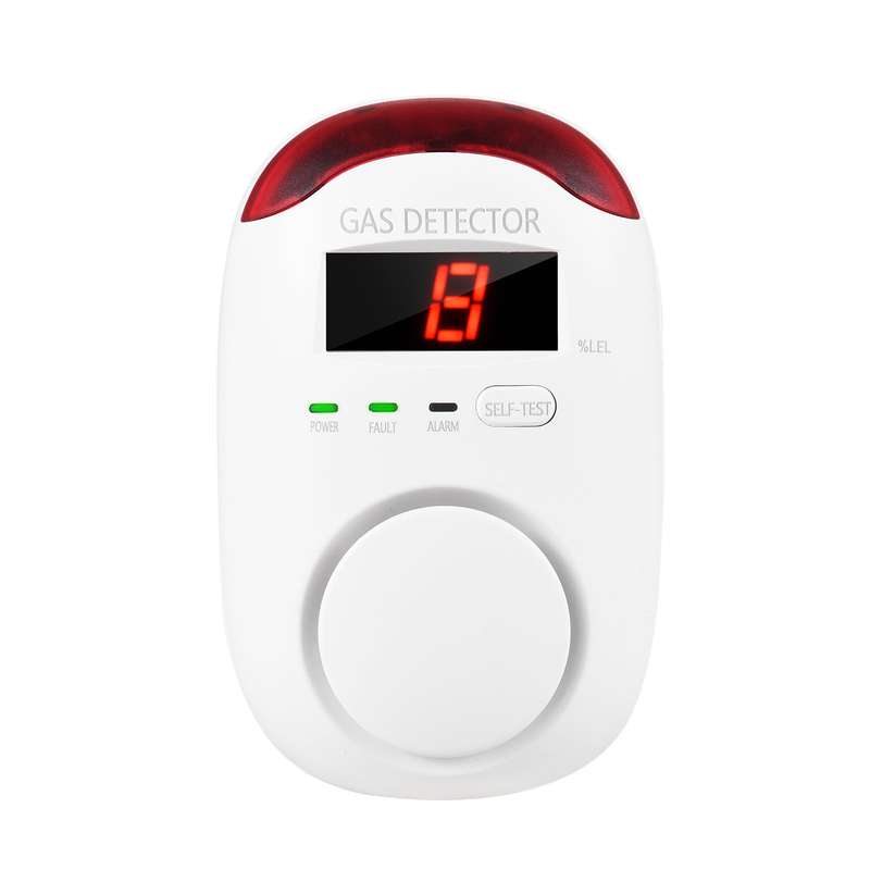 Smoke Alarm Plug-in Type Gas Alarm LED Digital Display Combustible Gas Leak Detector Methane